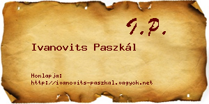 Ivanovits Paszkál névjegykártya