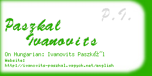 paszkal ivanovits business card
